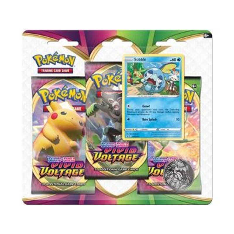 Pokemon - Sword and Shield - Vivid Voltage - 3 Pack Blister - Sobble