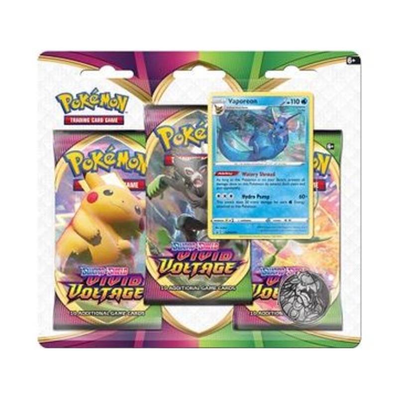 Pokemon - Sword and Shield - Vivid Voltage - 3 Pack Blister - Vaporeon