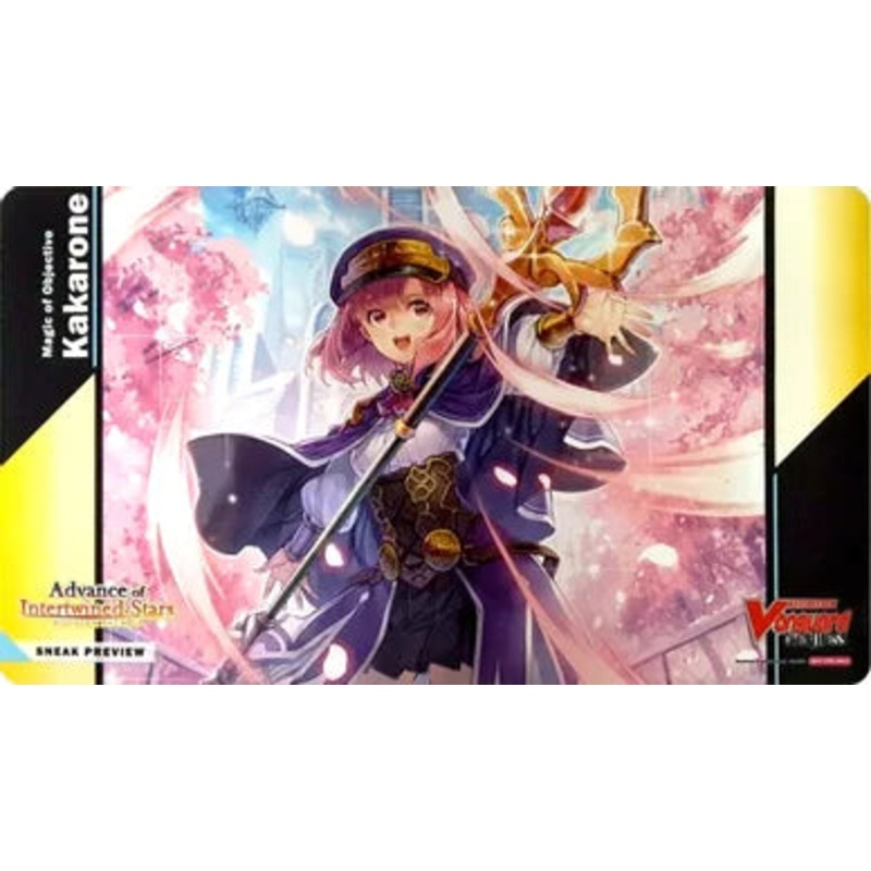 Bushiroad - Cardfight!! Vanguard Overdress - Sneak Preview - Advance of Intertwined Stars - Magic of Objective Kakarone - Rubber Playmat