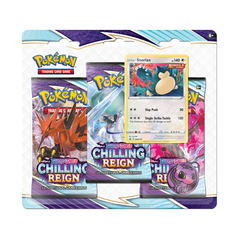 Pokemon - Sword and Shield - Chilling Reign - 3 Pack Blister - Snorlax