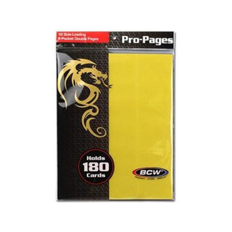 BCW - 9 Pocket Side-loading Pages - Pack of 10 - Yellow