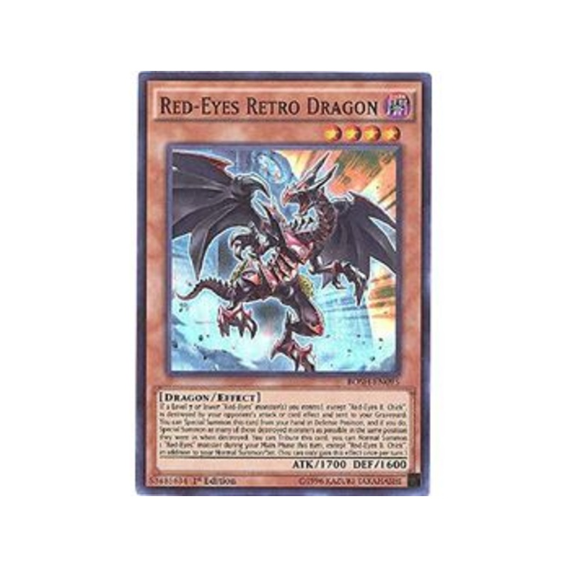 Konami - Yu-Gi-Oh! - Red-Eyes Retro Dragon - 1st Edition Super Rare - BOSH-EN095