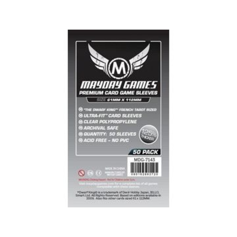 Mayday Games - Premium Card Sleeves - Dwarf King - 50 Count - Clear
