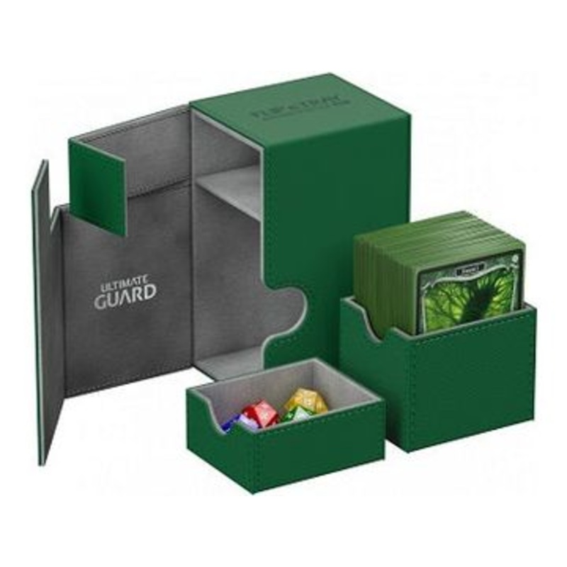 Ultimate Guard - Flip N Tray Case - Green Xenoskin - 80