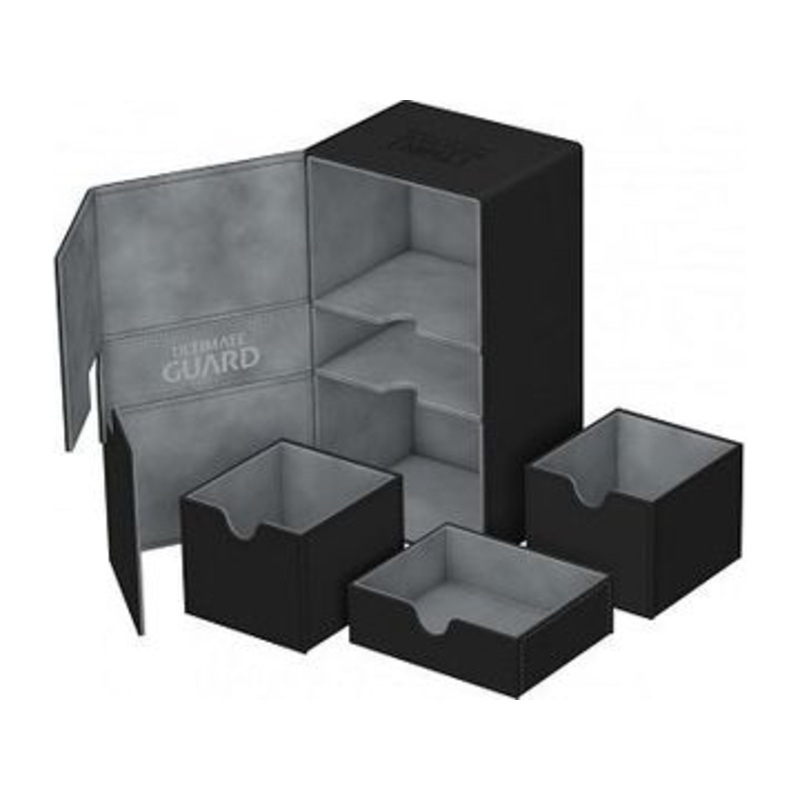 Ultimate Guard - Twin Flip N Tray Deck Case - Black Xenoskin - 200
