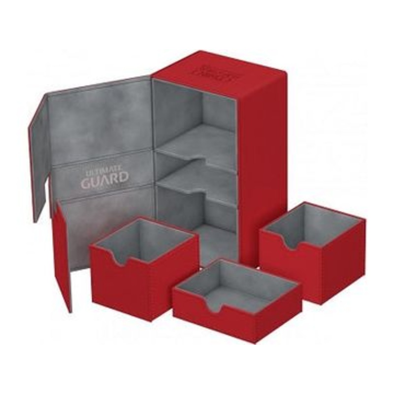 Ultimate Guard - Twin Flip N Tray Deck Case - Red Xenoskin - 200