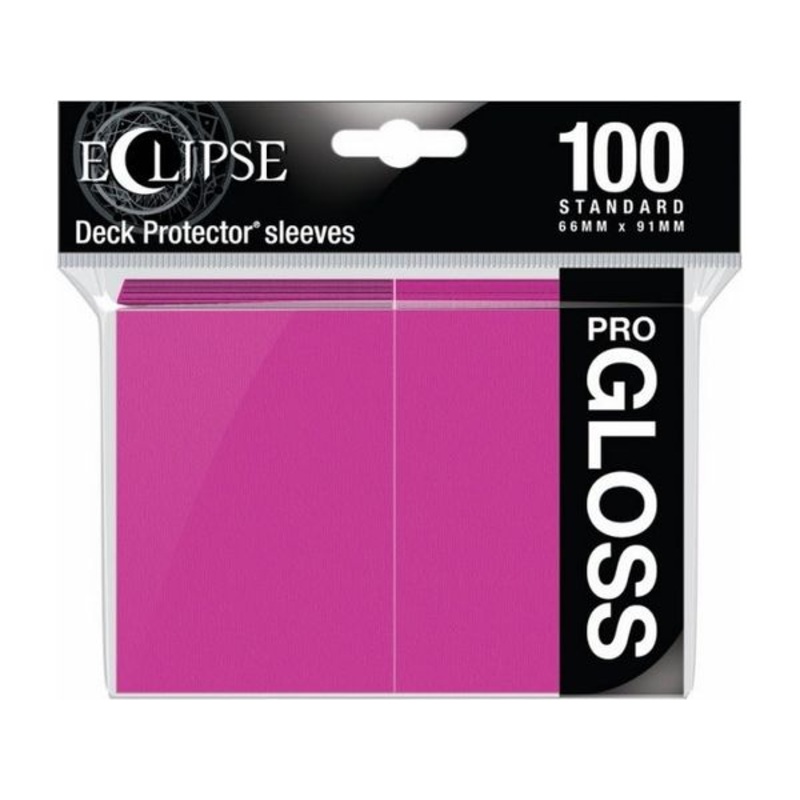 Ultra Pro - Eclipse Gloss Deck Protectors - Standard Size - 100 Count Hot Pink