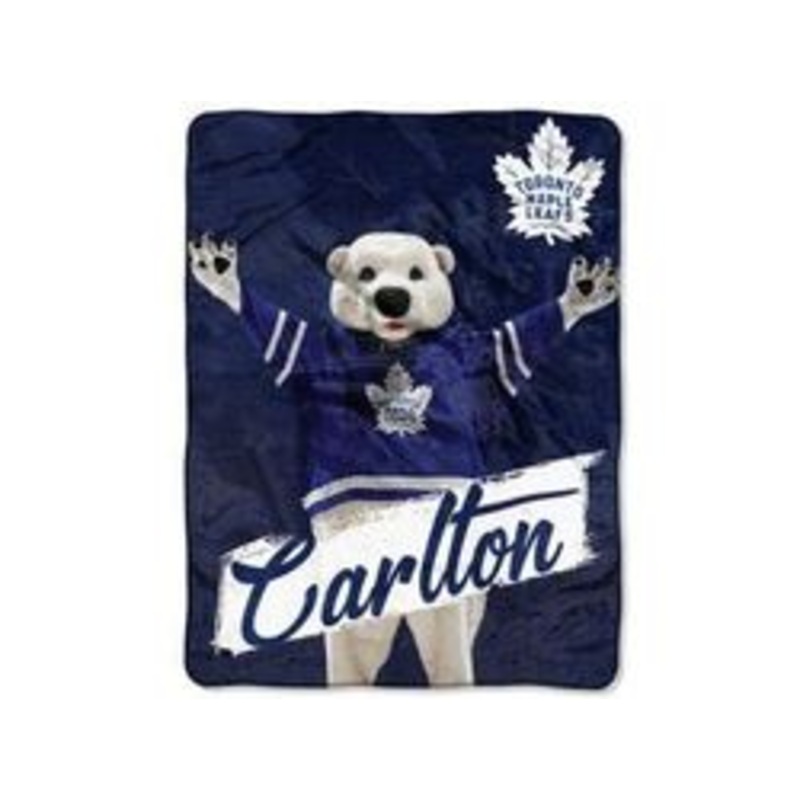 NHL - Super Plush MicroThrow Blanket - Toronto Maple Leafs Mascot - Carlton The Bear 46 X 60