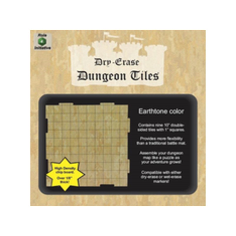 Role 4 Initiative - Dry-Erase Dungeon Tiles - 9 10-Inch Tiles - Earthtone