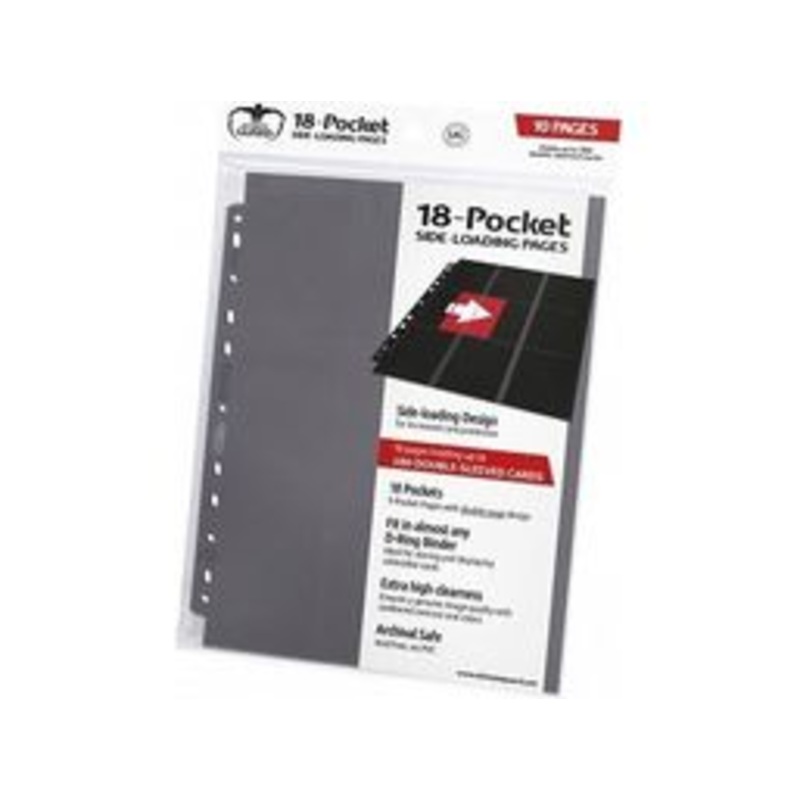 Ultimate Guard - 18-Pocket Side-loading Pages - Grey - 10-Pack