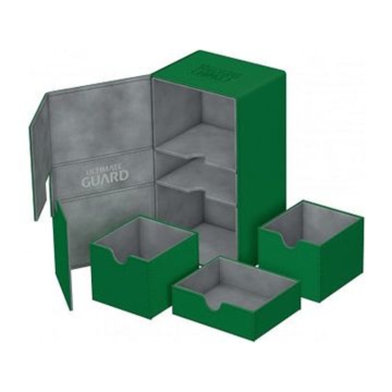 Ultimate Guard - Twin Flip N Tray Deck Case - Green Xenoskin - 200