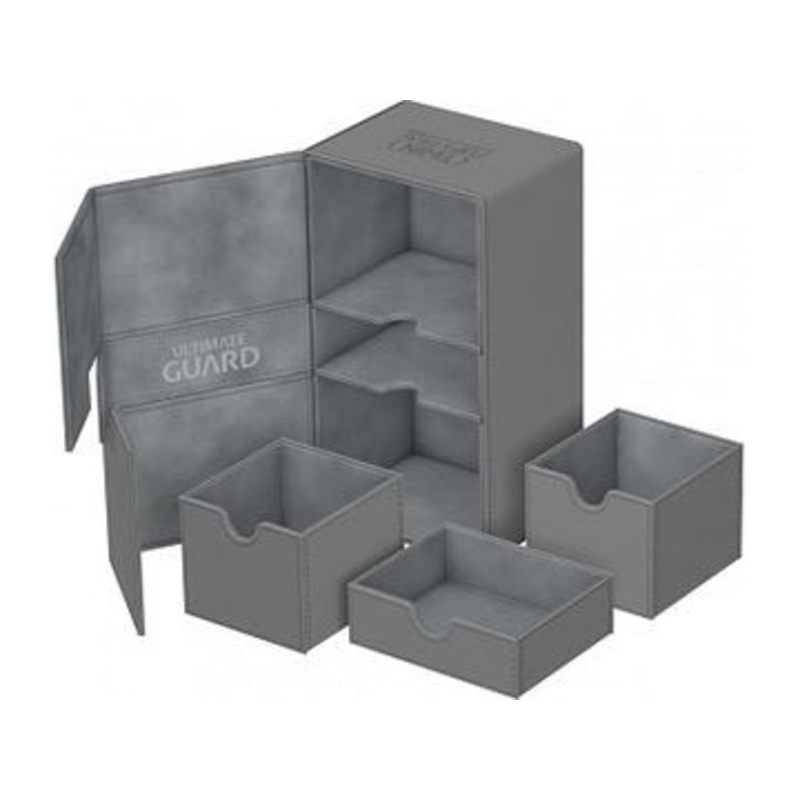 Ultimate Guard - Twin Flip N Tray Deck Case - Grey Xenoskin - 200