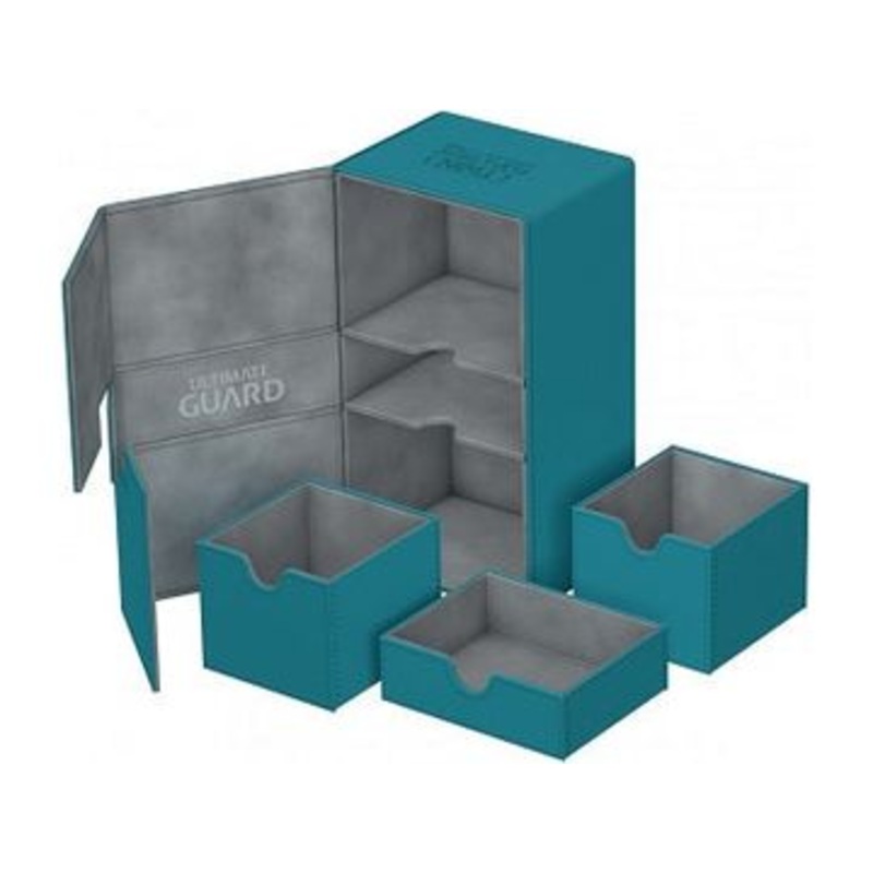 Ultimate Guard - Twin Flip N Tray Deck Case - Petrol Xenoskin - 200