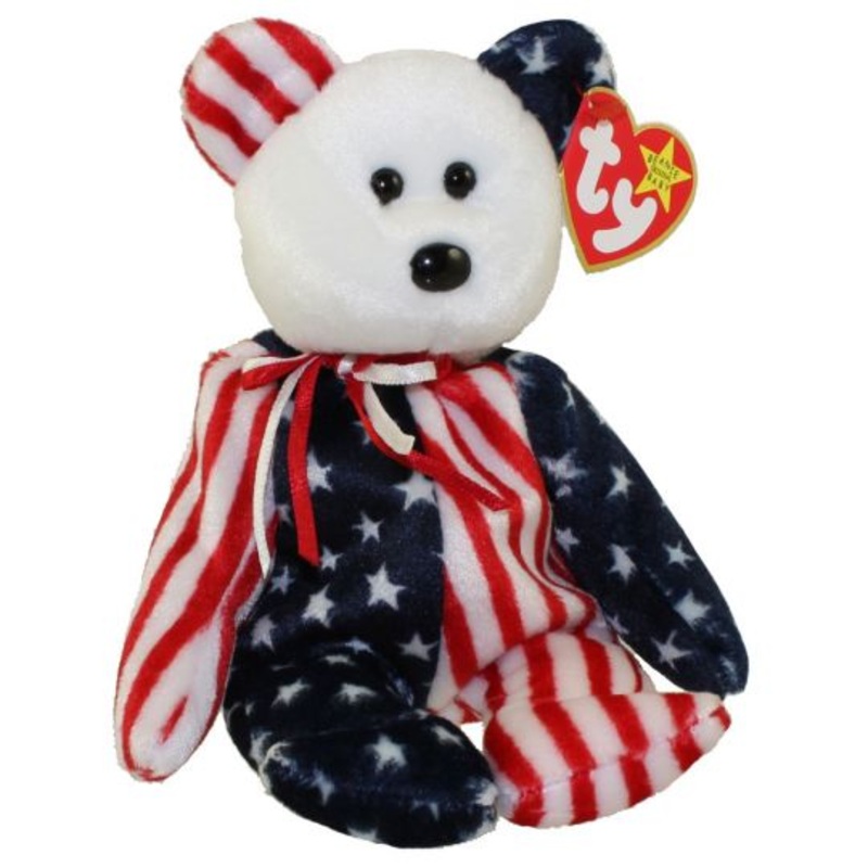 TY Beanie Babies - Spangle the Bear (White Head Variant)