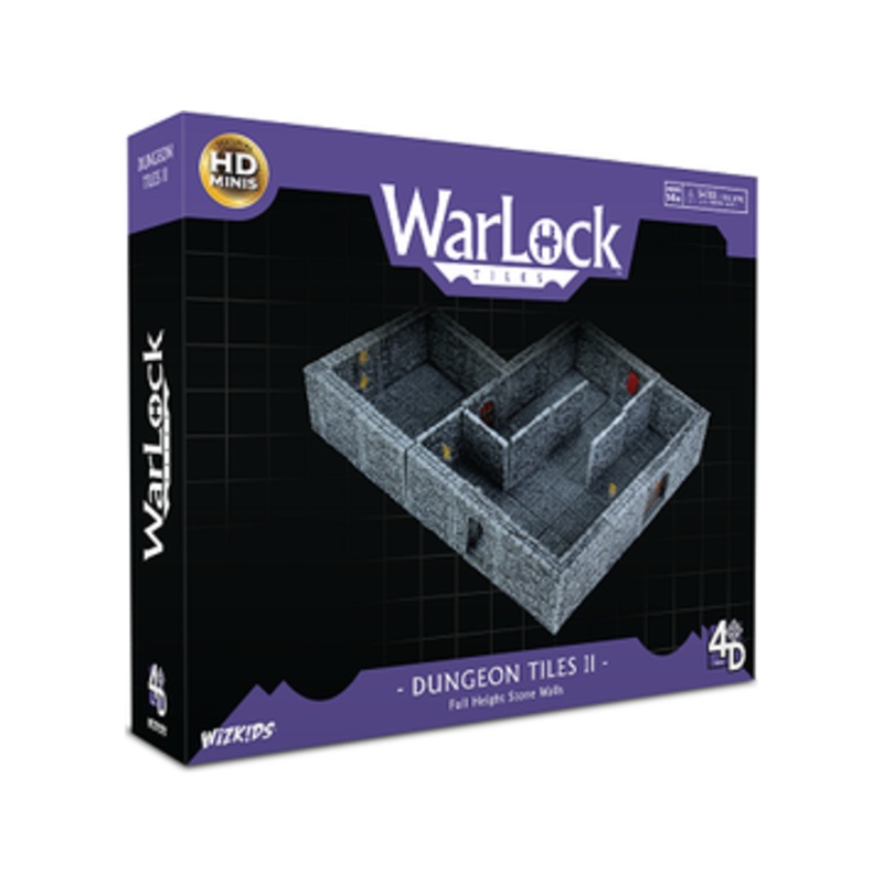 Wizkids - 4D Tiles - Warlock Dungeon Tiles II: Full Height Stone Walls