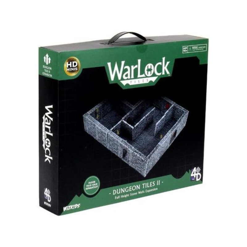 Wizkids - 4D Tiles - Warlock Dungeon Tiles II: Full Height Stone Walls - Expansion