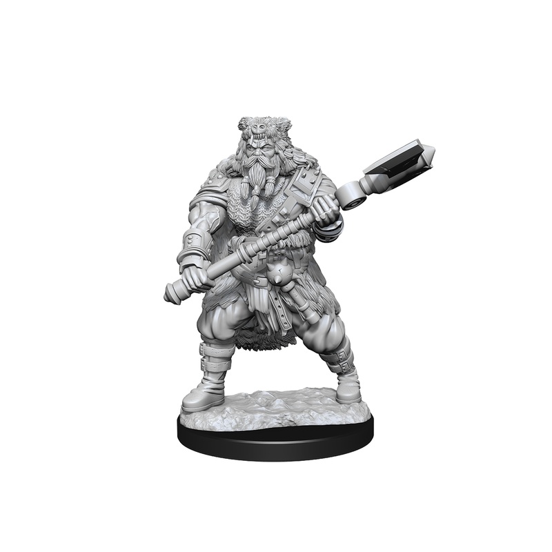 Wizkids - Dungeons and Dragons - Unpainted Miniature - Nolzurs Marvellous Miniatures - Human Barbarian Male - 90224