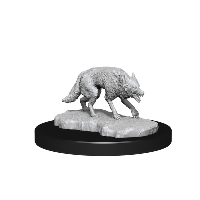 Wizkids - Dungeons and Dragons - Unpainted Miniature - Nolzurs Marvellous Miniatures - Jackalwere and Jackal - 90244