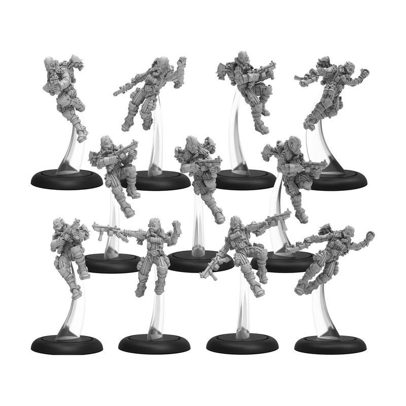 Privateer Press - Warmachine - Crucible Guard - Crucible Guard Rocketmen Unit with Attachments - PIP 37013