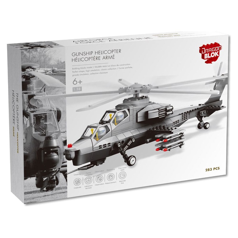 Import Dragon - Dragon Blok - Gunship Helicopter - Building Blocks Model