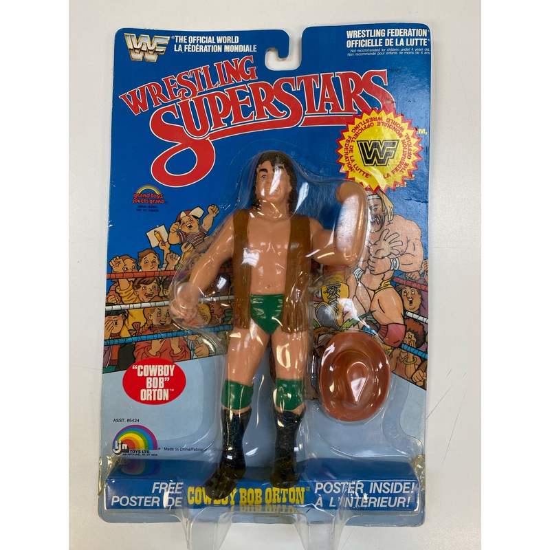 LJN - 1985 - WWF/WWE Wrestling Superstars - "Cowboy Bob" Orton - 8" Figure - Item #5424 *Damaged Box*
