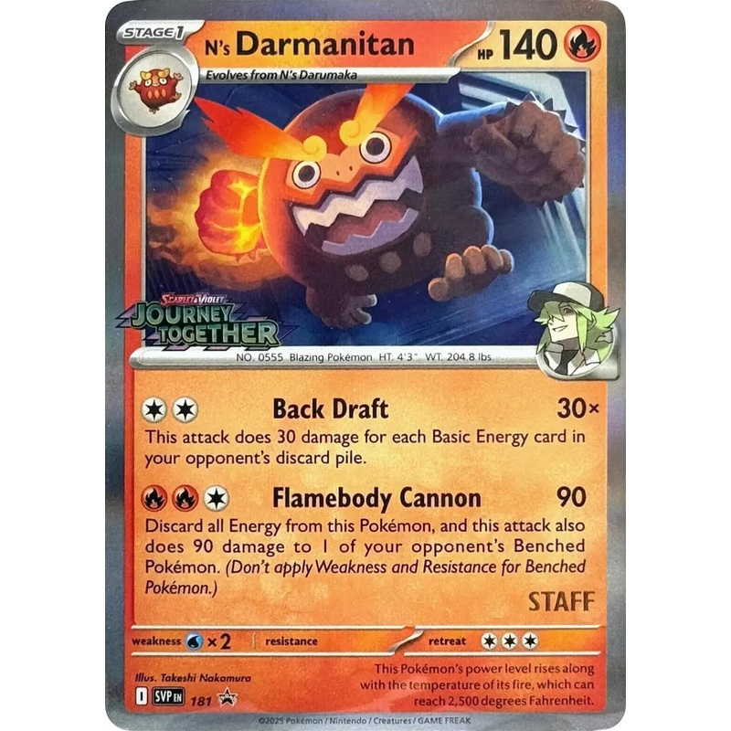 N's Darmanitan (181) (Prerelease Staff) [Scarlet & Violet: Black Star Promos]