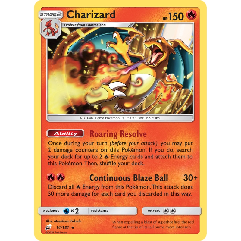 Charizard (14/181) (Cosmos Holo) [Sun & Moon: Team Up]