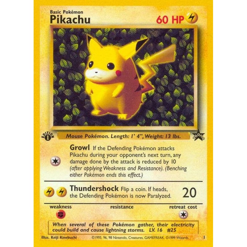 Pikachu (1) (1st Edition Misprint Promo) [Wizards of the Coast: Black Star Promos]