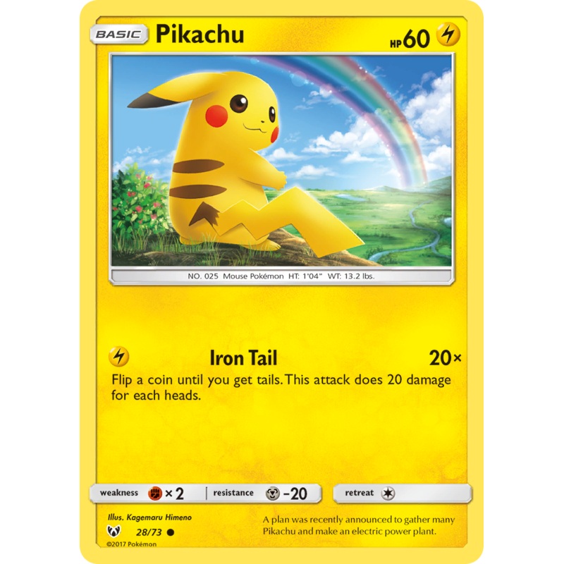 Pikachu (28/73) (Cosmos Holo) [Sun & Moon: Shining Legends]