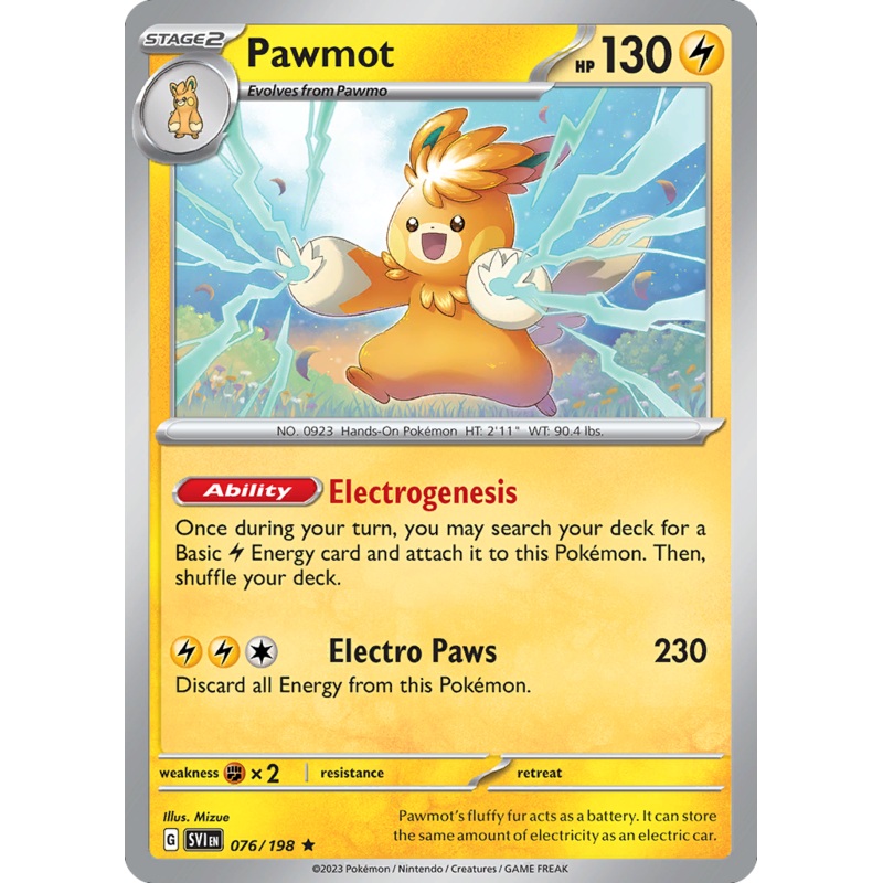 Pawmot (076/198) (Line Holo) [Scarlet & Violet: Base Set]