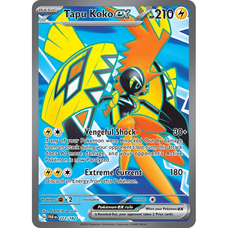 Tapu Koko ex (222/182) [Scarlet & Violet: Paradox Rift]