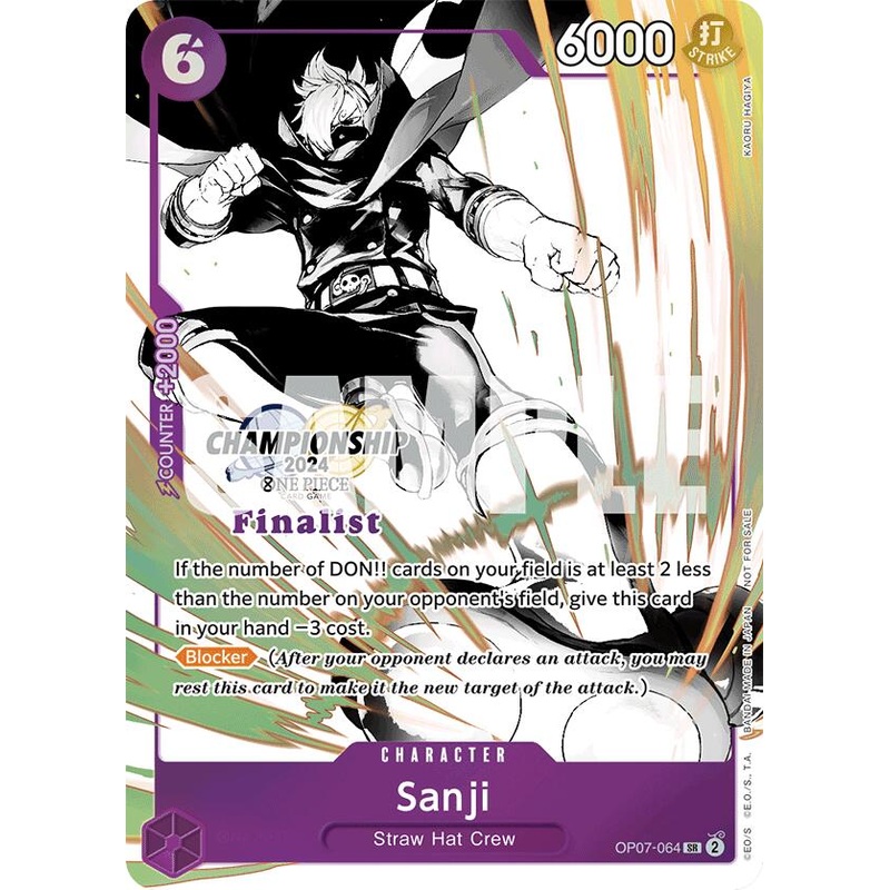 Sanji (Championship 2024 Card Set Vol. 2) [Finalist] [One Piece Promotion Cards]