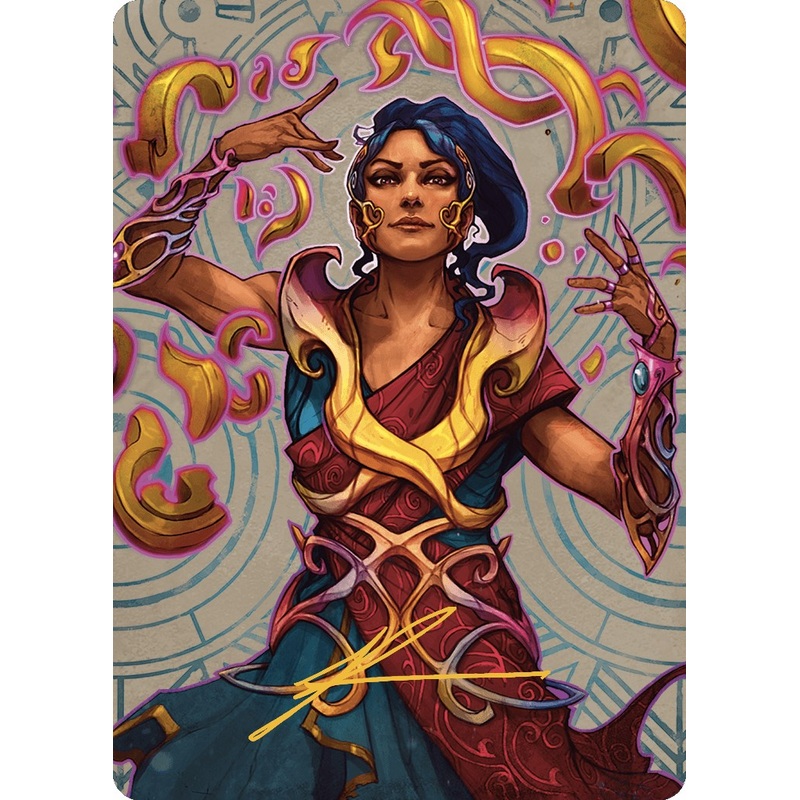 Saheeli, the Sun's Brilliance Art Card (Gold-Stamped Signature) [The Lost Caverns of Ixalan Art Series]