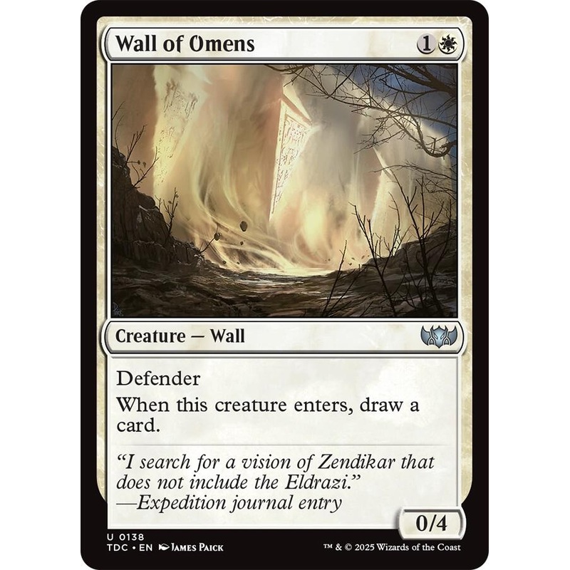 Wall of Omens [Tarkir: Dragonstorm Commander]