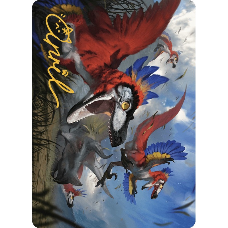 Wrathful Raptors Art Card (Gold-Stamped Signature) [The Lost Caverns of Ixalan Art Series]