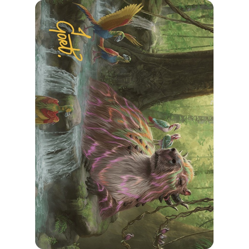 Basking Capybara Art Card (Gold-Stamped Signature) [The Lost Caverns of Ixalan Art Series]