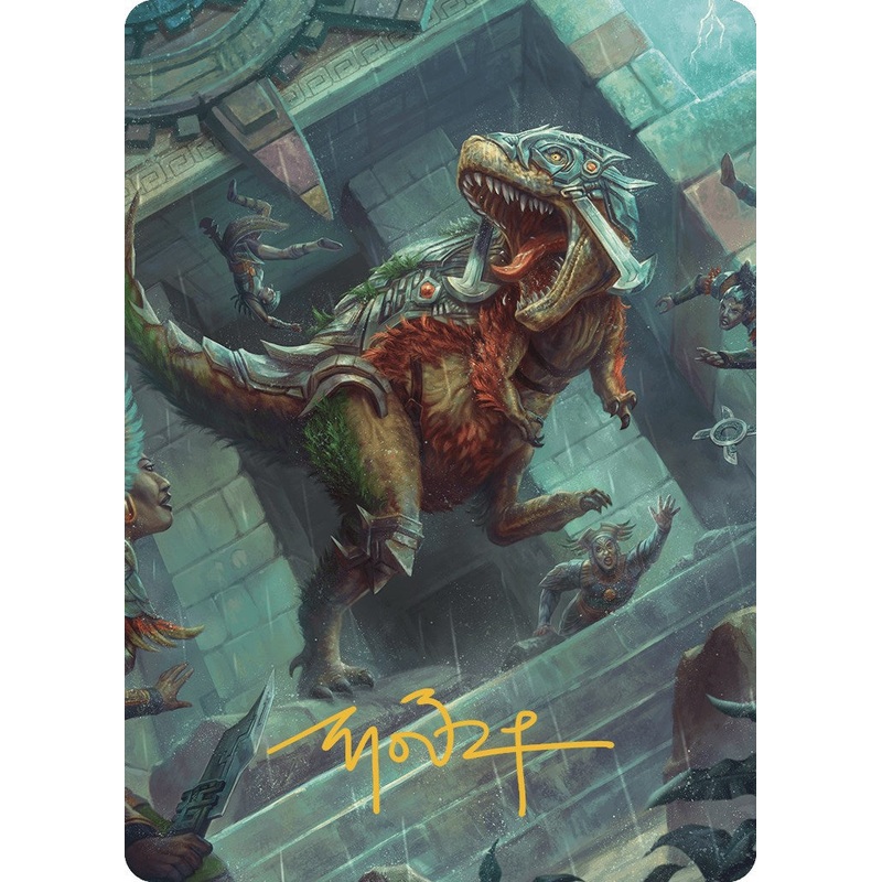 Carnage Tyrant Art Card (Gold-Stamped Signature) [The Lost Caverns of Ixalan Art Series]