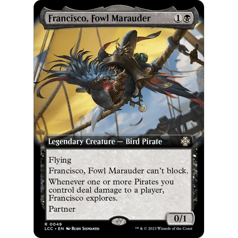 Francisco, Fowl Marauder (Extended Art) [The Lost Caverns of Ixalan Commander]