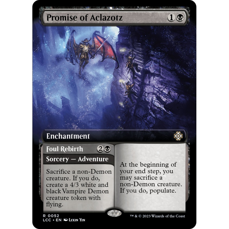 Promise of Aclazotz // Foul Rebirth (Extended Art) [The Lost Caverns of Ixalan Commander]