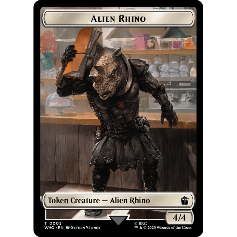 Alien Rhino // Alien Salamander Double-Sided Token (Surge Foil) [Doctor Who Tokens]