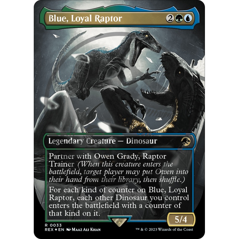 Blue, Loyal Raptor (Emblem) (Borderless) [Jurassic World Collection Tokens]