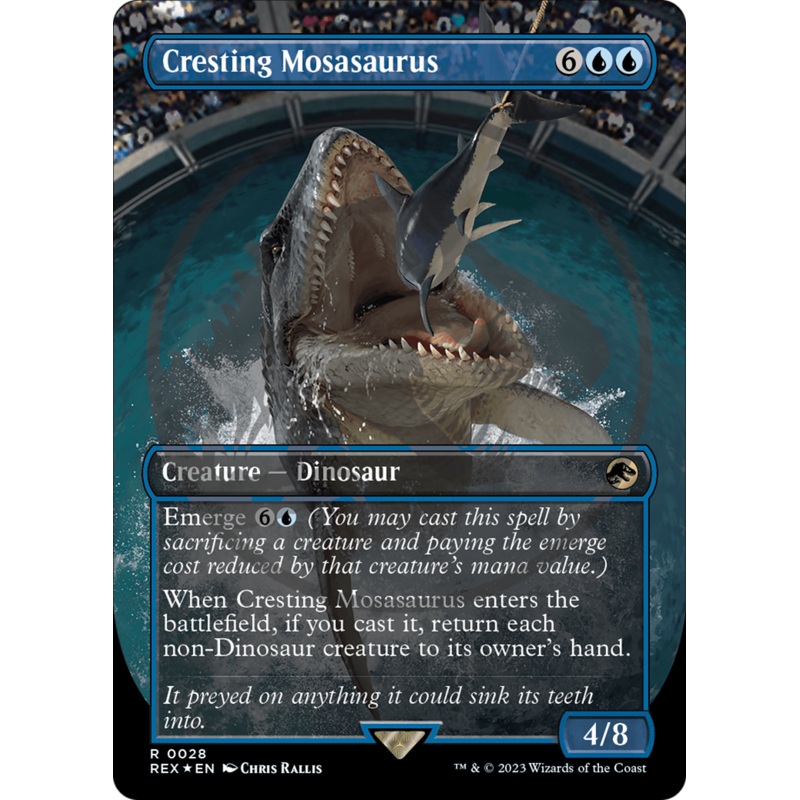 Cresting Mosasaurus (Emblem) (Borderless) [Jurassic World Collection Tokens]