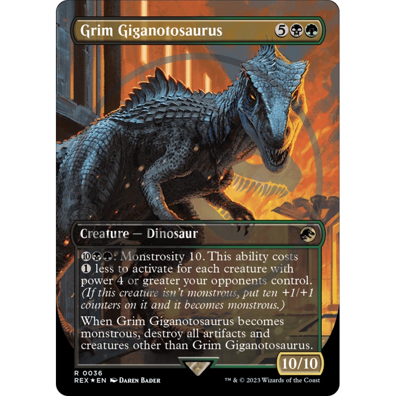 Grim Giganotosaurus (Emblem) (Borderless) [Jurassic World Collection Tokens]