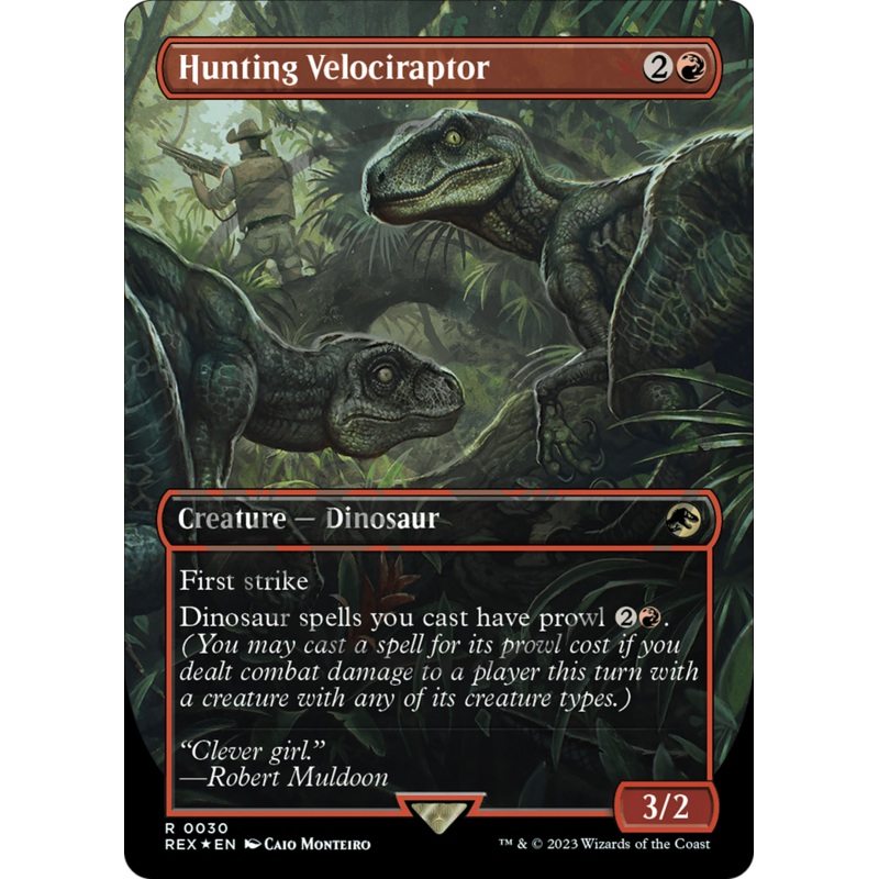 Hunting Velociraptor (Emblem) (Borderless) [Jurassic World Collection Tokens]