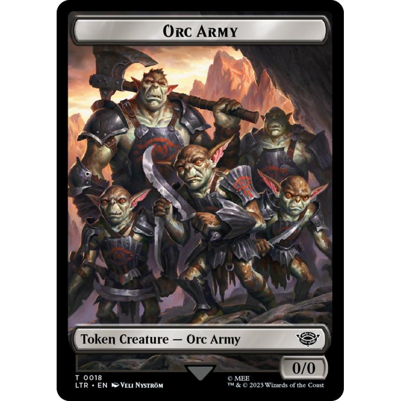 Orc Army (0018) // Food (0023) Double-Sided Token (Surge Foil) [The Lord of the Rings: Tales of Middle-Earth Tokens]