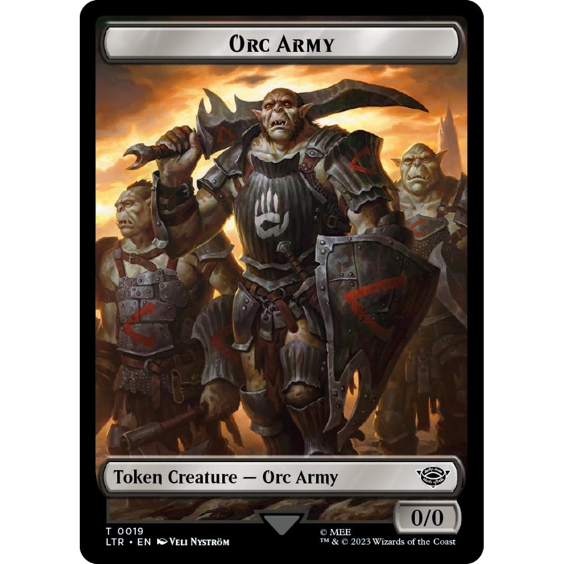 Orc Army (0019) // Food (0023) Double-Sided Token (Surge Foil) [The Lord of the Rings: Tales of Middle-Earth Tokens]
