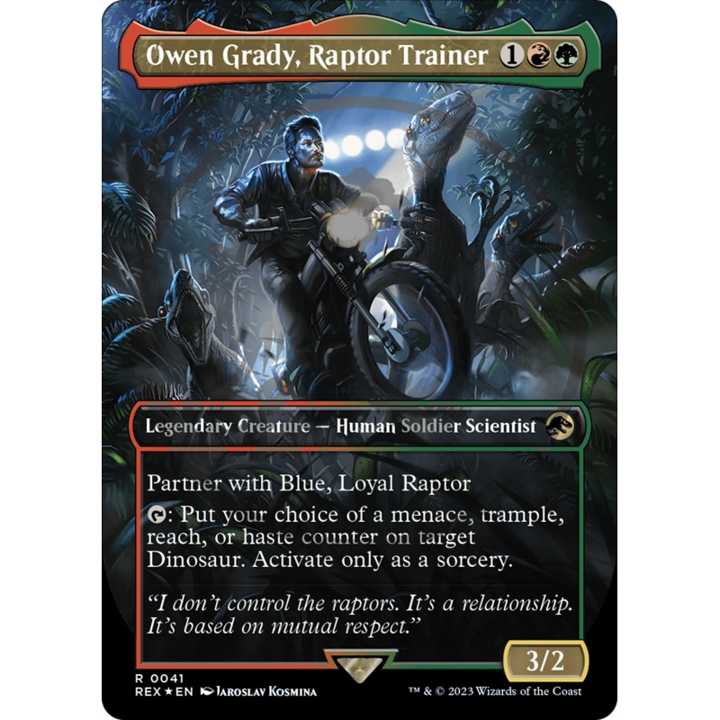 Owen Grady, Raptor Trainer (Emblem) (Borderless) [Jurassic World Collection Tokens]