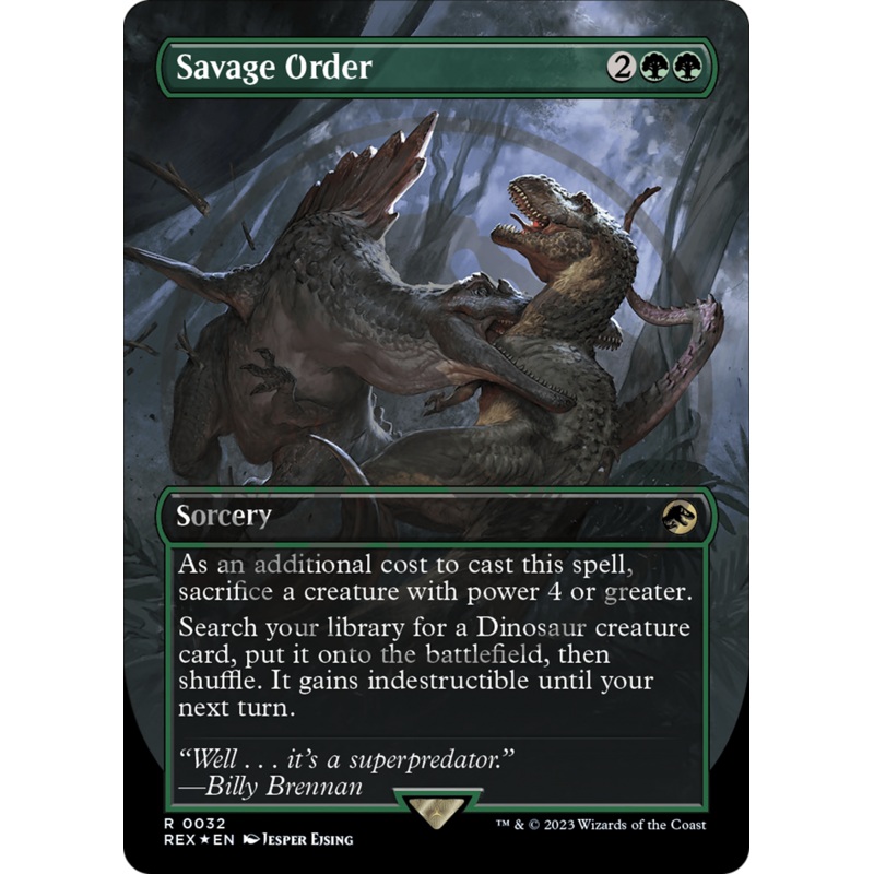 Savage Order (Emblem) (Borderless) [Jurassic World Collection Tokens]