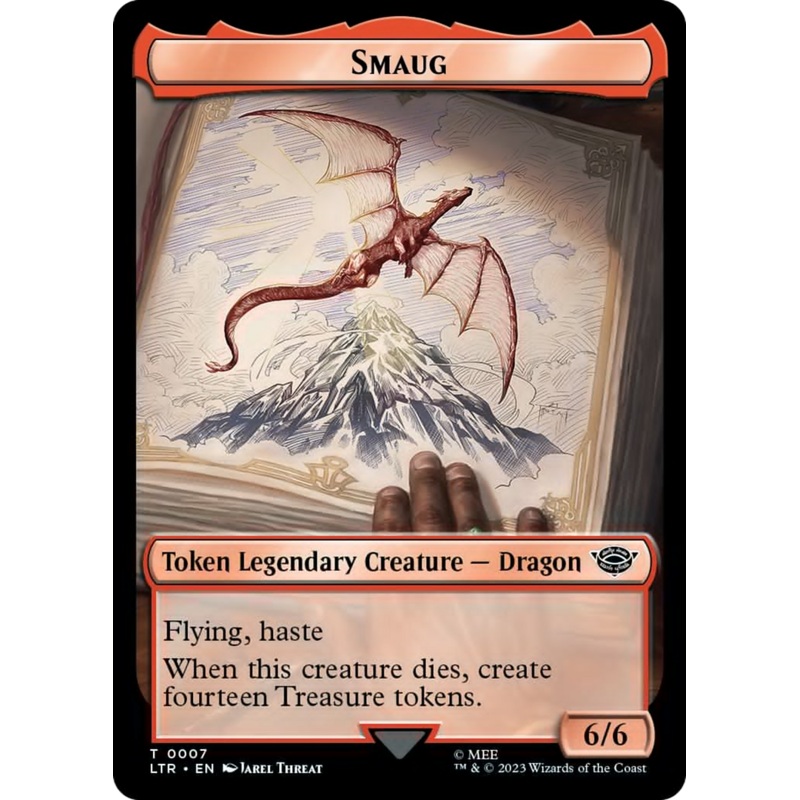 Smaug // Food (0024) Double-Sided Token (Surge Foil) [The Lord of the Rings: Tales of Middle-Earth Tokens]