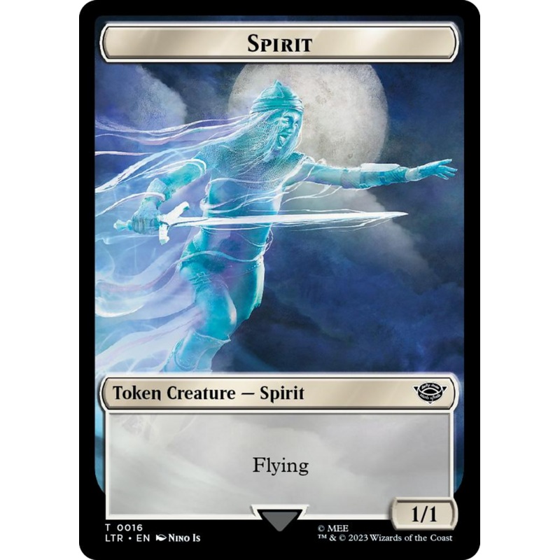 Spirit // Food (0023) Double-Sided Token (Surge Foil) [The Lord of the Rings: Tales of Middle-Earth Tokens]